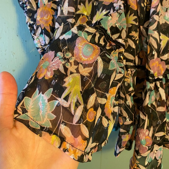 Free People Sheer Floral Babydoll Long Sleeve Dress - Picture 6 of 13